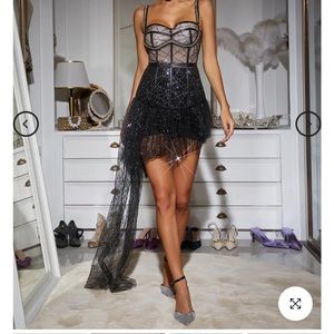 Corset Sequin Draped Set | Nancy